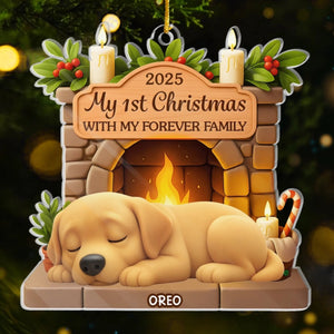 Custom First Christmas Acrylic Ornament - Personalized Christmas Birthday Gifts For Dog Lovers