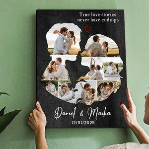 Personalized Couples Canvas Art, Gift For Husband Wife, Couples Wall Art For Bedroom, Wedding Engagement Gift For Couple