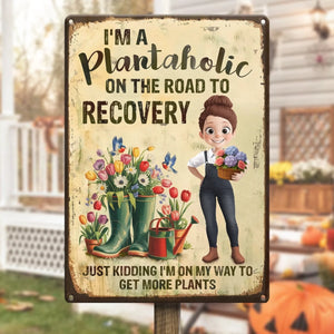 More Plants Less Stress - Family Personalized Metal Sign Gift For Yourself, Best Friends, Gardening Lovers