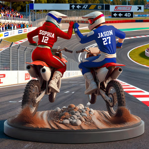 "Ride Together, Stay Together" - Personalized Dirt Bike Couple Acrylic Plaque - Custom Gifts for Moto-Loving Couples