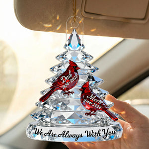 "Memorial Tree Cardinals" โ Personalized Acrylic Ornament | Remembrance & Sympathy Gift For The Whole Family