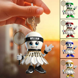 Personalized Badminton Keychain, Gift For Badminton Lover