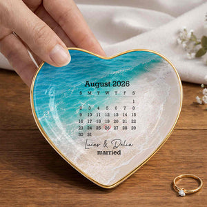 Personalized "Married" Jewelry Dish – Gift For Couples