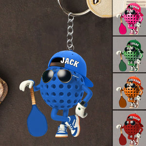 Custom Name Pickle Ball Personalized Acrylic Keychain Gift For Pickle Ball Enthusiasts