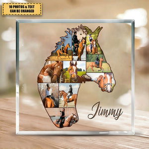 Horse Collage Photo Personalized Acrylic Plaque Gift For Horse Riders, Horse Lover