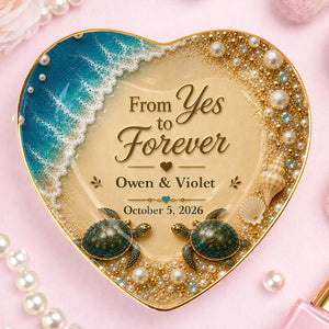 "From Yes To Forever" โ Personalized Jewelry Dish | Gift For Couples