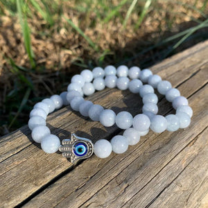 Evil Eye Elastic Bracelet,Crystal Bead Bracelet,Healing Crystals