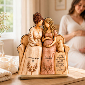 "Watching You Be A Mom, My Daughter" โ Personalized Wooden Plaque | Gift For New Mom & Daughter