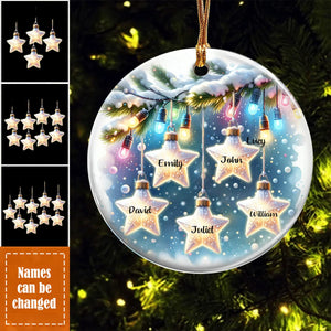 Personalized Star Family Christmas Ceramic Ornament