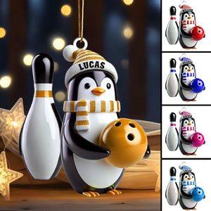 Personalized Custom Name Bowling Ornament, Bowling Lover Christmas Gift