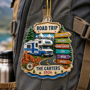 Personalized "Road Trip Adventure" Ornament โ Vacation Gift For Couples & Families