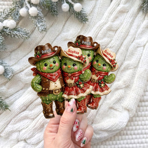Our First Christmas Together – Personalized Cowboy Couple Wooden Ornament | Custom Keepsake Gift For Couples