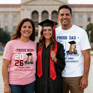 Proud Mom Of A Graduate 2026 - Personalized Custom Shirt