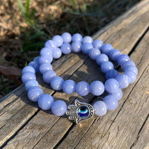 Evil Eye Elastic Bracelet,Crystal Bead Bracelet,Healing Crystals