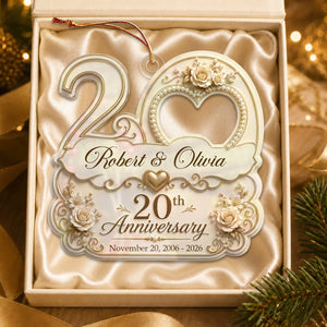 "Mr & Mrs" Personalized Wedding Anniversary Acrylic Ornament โ Christmas Keepsake Gift For Couples