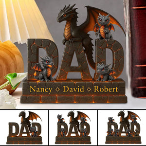 Fire Dragon Dad Acrylic Plaque Personalized Gifts For Dad