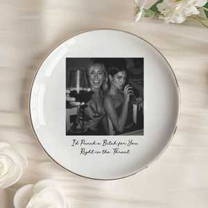 Custom Bestie Photo Trinket Tray – Personalized Jewelry Dish For Best Friend Friendship Gift