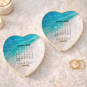 Personalized "Married" Jewelry Dish – Gift For Couples