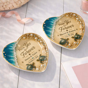 "From Yes To Forever" โ Personalized Jewelry Dish | Gift For Couples