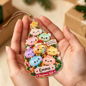 Personalized Dumpling Christmas Tree Ornament โ Custom Name Holiday Keepsake