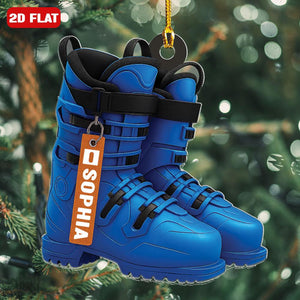 Custom Name Ski Boots Christmas Ornament Personalized Christmas Gift For Skiing Lovers