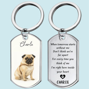 Custom Watercolor Photo Forever My Furry Angel - Memorial Personalized Keychain - Sympathy Gift For Pet Owners, Pet Lovers