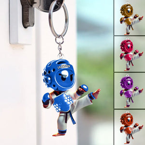 Custom Name Taekwondo Keychain- Personalized Acrylic Keychain