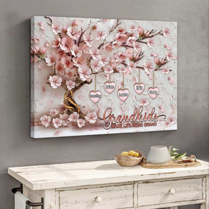 Celebrate Family Love! 'Grandkids Make Life Grand' - Personalized Grandma Canvas And Poster
