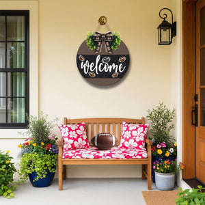 Welcome American Football Wooden Hanging Sign Gift For Football Lover
