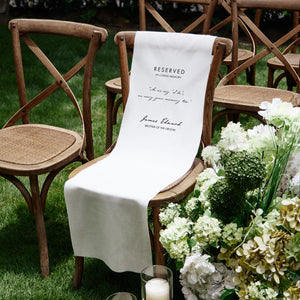 Loving Memory Wedding Sign, Personalized White Chair Banner, In Memory of Loved Ones