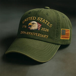 Printed baseball cap, featuring the Logo of the 250th Anniversary of the United States