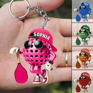 Custom Name Pickle Ball Personalized Acrylic Keychain Gift For Pickle Ball Enthusiasts