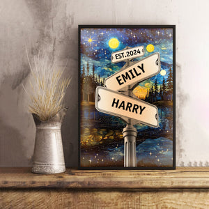 Custom Names Couple Street Sign Personalized Canvas/Poster