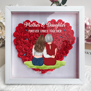 Forever Linked Together - Personalized Flower Shadow Box Gift For Mother & Daughter