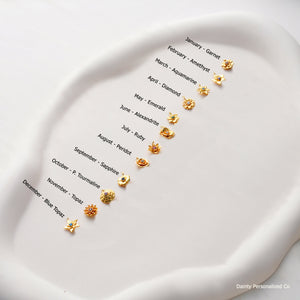 Personalized Combined Birth Flower Ring Family Jewelry Gift