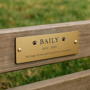 Personalized Pet Memorial Plaque, Custom Engraved Bench Marker, For Garden Tribute, Pet Memorial Gift