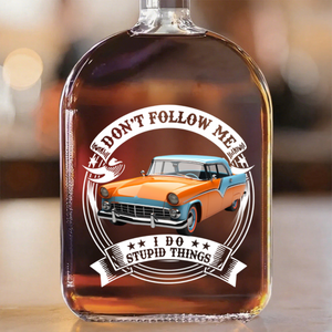 This Is How I Roll - Personalized Photo Classic Car Whiskey Bottle