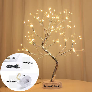 Personalized Snowman Family LED Tree Light