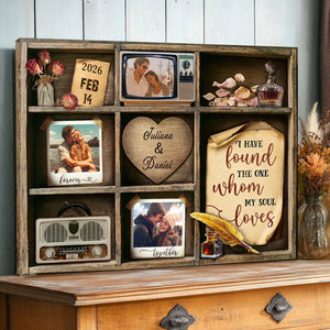 I Have Found The One – Personalized Memory Shelf Canvas Valentine’s Day Gift for Couples