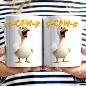 Funny Chicken F-Caw-F - Personalized Custom Coffee Mug