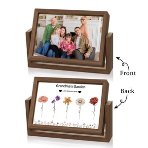 Personalized Grandma‘s Garden Rotating Double-Sided Photo Frame