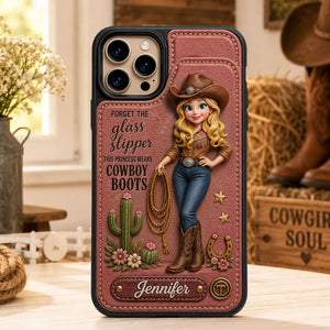 Personalized Cowgirl Leather Flip Wallet Phone Case โ Gift For Cowgirls