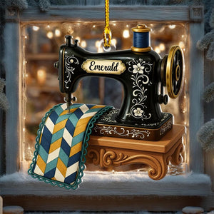 Personalized Sewing Machine Acrylic Ornament, Sewing Lover Keepsake, Crafter Gift