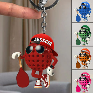 Custom Name Pickle Ball Personalized Acrylic Keychain Gift For Pickle Ball Enthusiasts