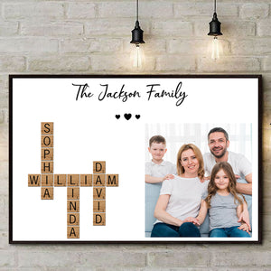 Family Home Crossword Upload Photo Personalized Canvas/Poster