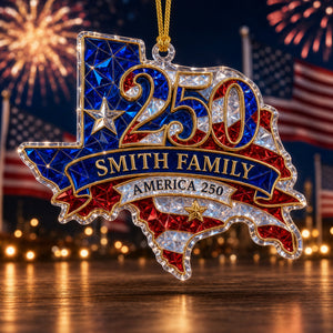 Personalized "The State Pride" Acrylic Hanging Ornament โ Celebrating America 250th Anniversary | Luxury Patriotic Gift