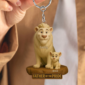 Lion Dad Of The Pride Acrylic Keychain - Personalized Gift For Father