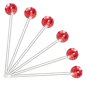 Disco Ball Drink Stirrers Party Decorations