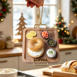 Personalized Bagel & Lox Christmas Ornament โ Funny Bagel Lover Gift, Brunch & Foodie Keepsake