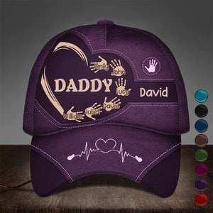 Grandpa Dad Kids Handprints - Personalized Classic Cap